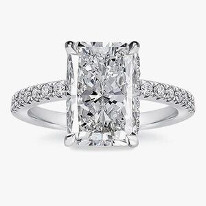 Effinny 3.5ct Radiant Cut Engagement Ring Simulated Diamond Ring Women Sz 6